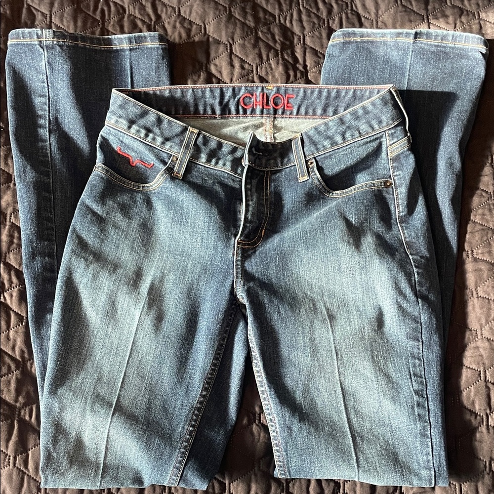 Kimes Ranch Blue Denim Jeans with Red Accent